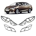 AutoMoto Chrome Plated Head-Light and Tail-Light Frame Chrome Cover Car Exterior Molding Chrome Left and Right Both Side Compatible for Maruti Suzuki Ciaz Set of -4pcs