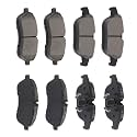AUTOMUTO 8PCS Front &amp; Rear Semi-Metallic Disc Brake Pads Set D1341 D1340