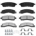 AUTOMUTO 8PCS Front Ceramic Rear Semi-Metal Disc Brake Pads Set D757 D824