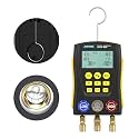 AUTOOL LM120 Digital Manifold Gauge – Intelligent Refrigerant Leak Detector for Automotive AC, Dual Pressure &amp; Temperature Testing, HVAC Service Tool