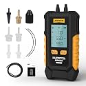 AUTOOL PT503 Mini Differential Pressure Gauge, Manometer Gas Pressure Tester with Dual Port Manometer, HVAC Gas & Air Pressure Tester, -101 to 200 kPa Range,6 Units, Digital Manometer with Data Lock