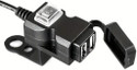 AutoPowerz Motorcycle Handlebar Dual USB Charger Adapter Waterproof Clip-on Handle Bar