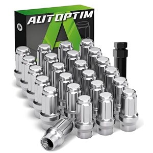 autoptim m12x15 extended lug nuts - 24pcs 6 spline chrome nuts with socket