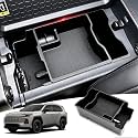 Autorder 2PCS Center Console Organizer for 2026 Toyota RAV4 Accessories - Armrest Storage Box Secondary Insert Tray with Anti-Slip Mat