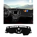 Autorder Dashboard Cover Mat for 2014-2023 Jeep Cherokee Accessories Dash Cover Flannel Dash Mat Sunshade Glare UV Rays Protector (Not Fit Grand Cherokee)