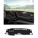 Autorder Dashboard Cover Mat for Toyota Highlander 2020 2021 2022 2023 2024 2025 2026 Accessories Dash Cover Flannel Dash Mat Sunshade Glare UV Rays Protector(Compatible with or Without Display)
