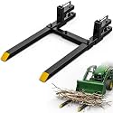 AUTOSAVER88 60" 4000lbs Clamp on Pallet Forks for Skid Steer Tractor Bucket