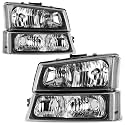 AUTOSAVER88 Headlight Compatible with 2003-2006 Chevy Silverado Black