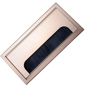 aluminum alloy desk grommet  rectangular metal cable wire hole cover with flip dust-proof lid for office desk computer table tv cabinet amp furniture  cord organizer 160mm80mm gold