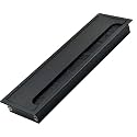 Aluminum Alloy Desk Grommet – Rectangular Metal Cable Wire Hole Cover with Flip Dust-Proof Lid for Office, Computer Table, TV Cabinet & Furniture – Cord Organizer (280mm*80mm, Black)