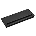 Aluminum Alloy Desk Grommet – Rectangular Metal Cable Wire Hole Cover Dust-Proof Lid for Office, Computer Table, TV Cabinet & Furniture – Cord Organizer (300mm*127mm Soft Close, Black)