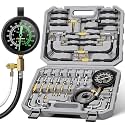AUTOWN 45-Piece Pro Fuel Pressure Tester Kit, 0-140 PSI Fluorescent Glow Gauge, Complete Adapters for Gasoline Cars, Trucks & SUVs