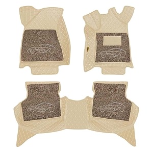 luxury 7d car floor for skoda rapid  beige