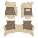 Luxury 7D Car Floor Mat Full Set for Jaguar XE, 7-Layer Protection, Leather with Noodle/Curly Mat &amp; Heel Pad, Anti-Skid, Waterproof (Beige)