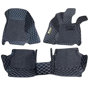 7d car floor mats for tata nexon 2024-2026 manual amp automatic custom fit full set 7 layer pu leather with detachable noodle mat amp heel pad waterproof anti-skid black