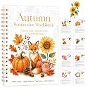 Autumn Watercolor Workbook for Beginners, 300 GSM Fall Water Coloring Book