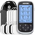 AUVON 3-in-1 TENS Unit Muscle Stimulator, EMS Massage Machine with 40 Intensities for Gradual Shoulder, Sciatica, Back Pain Relief, 24 Modes Rechargeable Electronic Pulse Massager with 12 TENS Pads