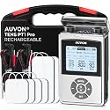 AUVON Rechargeable Digital TENS Unit Muscle Stimulator with 600 mAh Battery