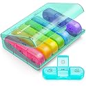 AUVON Weekly Pill Organizer 3-Times-A-Day, Portable 7 Day Pill Box Case with Large Separate Compartments to Hold Medication, Vitamins, Fish Oil and Supplements