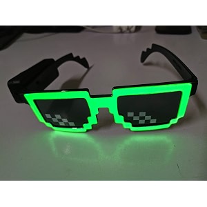 auxa led pixel glasses led party goggles eyewear glasses wireless battery operated neon tube led eyewear party glasses for adults 1pc