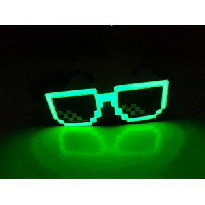 auxa led pixel glasses led party goggles eyewear glasses wireless battery operated neon tube led eyewear party glasses for adults 1pc