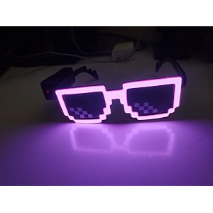 auxa led pixel glasses led party goggles eyewear glasses wireless battery operated neon tube led eyewear party glasses for adults 1pc