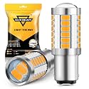 Auxbeam 1157 Amber Yellow LED Bulbs, Super Bright 2057 2357 7528 BAY15D Replacement Light Bulb for Turn Signal Lights Direction Blinker, 3030 33-SMD Chipset, Pack of 2 (May Need Resistors)