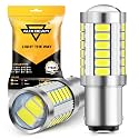 Auxbeam 1157 LED Bulbs for Backup Reverse Lights, Super Bright 6500K White 2057 2357 7528 BAY15D Bulbs for Car, 3030 33-SMD Chipsets Bulb with Projector, Pack of 2