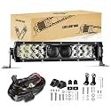 Auxbeam 12 Inch LED Light Bar, 5D-PRO Series 100W Dual-Row Driving Light