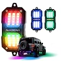 Auxbeam 2-Pod RGB LED Rock Lights for Trucks UTV ATV Boat, (No Controller)