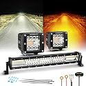 Auxbeam 22" LED Light Bar &amp; 3" LED Pods Combo Kit Off-Road Lights 3pc Set