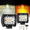 Auxbeam 4-Inch 120W Flashing Strobe LED Pods Off-Road Fog Light Bars 2-Pack
