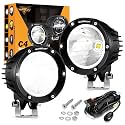 Auxbeam 4 Inch 72W Round Pod Light, C4 Series Driving White Spot Beam, Pair
