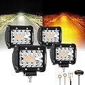 Auxbeam 4-Pack LED Pod Lights Set 4" 240W Dual Color Offroad Strobe Lights