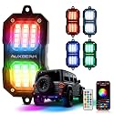Auxbeam 4-Pod RGB LED Rock Lights for Trucks UTV ATV Golf Cart Boat Car