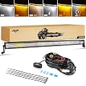 Auxbeam 50" Curved LED Light Bar, 288W Dual-Color 6 Modes Driving Lights