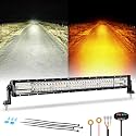 Auxbeam 6 Modes Amber White Series 30-Inch 180W LED Light Bar Offroad Light