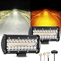 Auxbeam 6 Modes Amber White Series 7-Inch LED Pods Light Bar 2-Pack