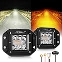 Auxbeam 6 Modes Amber White Series 5-Inch 72W Flush Mount Light Pods 2-Pack