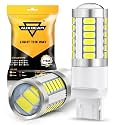 Auxbeam 7440 LED Bulbs for Backup Reverse Lights, Super Bright 6500K White W21W 7441 7440A 7440AL Bulbs for Car, 3030 33-SMD Chipsets Bulb with Projector, Pack of 2