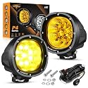 Auxbeam P4 Series 4 Inch Amber LED Pod Lights, 90W Fog Off-Road Flood Beam