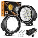 Auxbeam P4 Series 4 Inch LED Pod Lights, 90W Offroad White Flood Beam, Pair