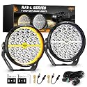 Auxbeam RAY-L Series 9 Inch Round LED Offroad Light with Amber White DRL