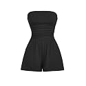 AUXDIO Women Summer Casual Strapless Romper Sleeveless Off Shoulder Short Jumpsuits 2026 Beach Vacation Clothes