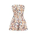 AUXDIO Women Summer Casual Strapless Romper Sleeveless Off Shoulder Short Jumpsuits 2026 Beach Vacation Clothes