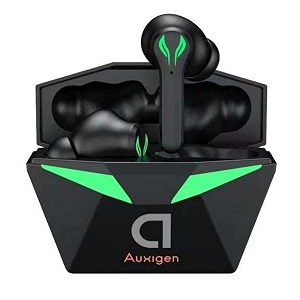 auxigen firefly bluetooth truly wireless in ear earbuds with mic 40hrs total playtime with case low latency deep bass bt50 touch control dual mic pass earbuds black