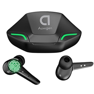 auxigen firefly gaming true wireless headphone with 40hrs total playtime with case low latency deep bass bt50 touch control dual mic passive noise cancellation amp ipx4 waterproof g11-tws