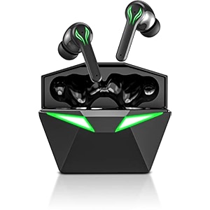 auxigen firefly true wireless gaming headphone with 40hrs total playtime with case low latency deep bass bt50 touch control dual mic passive noise cancellation amp ipx4 waterproofwhite