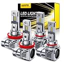 AUXITO 9005 H11 LED Bulbs, 100000LM, 6500K, Cooling Fan, Plug &amp; Play,4 Pack