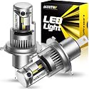 AUXITO H4/9003 Bulbs, 80,000LM 15X Super Output, 6500K Cool White, Long Lifespan, 1:1 Mini Size Replacement Light Bulbs, Plug-N-Play, Pack of 2